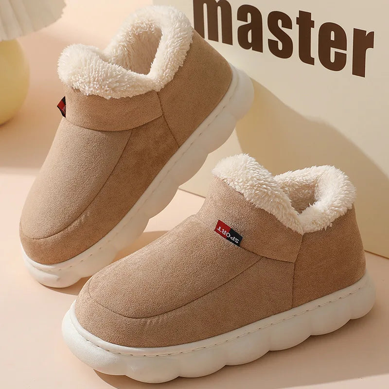 Winter Men Slippers Short Plush Men Cotton Boots Indoor Fluffy House Fur Slippers Men Casual Soft Fur Furry Men Shoes